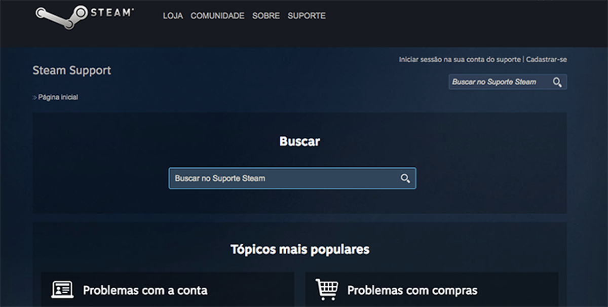 Steam Support: resolva problemas da plataforma com a ferramenta