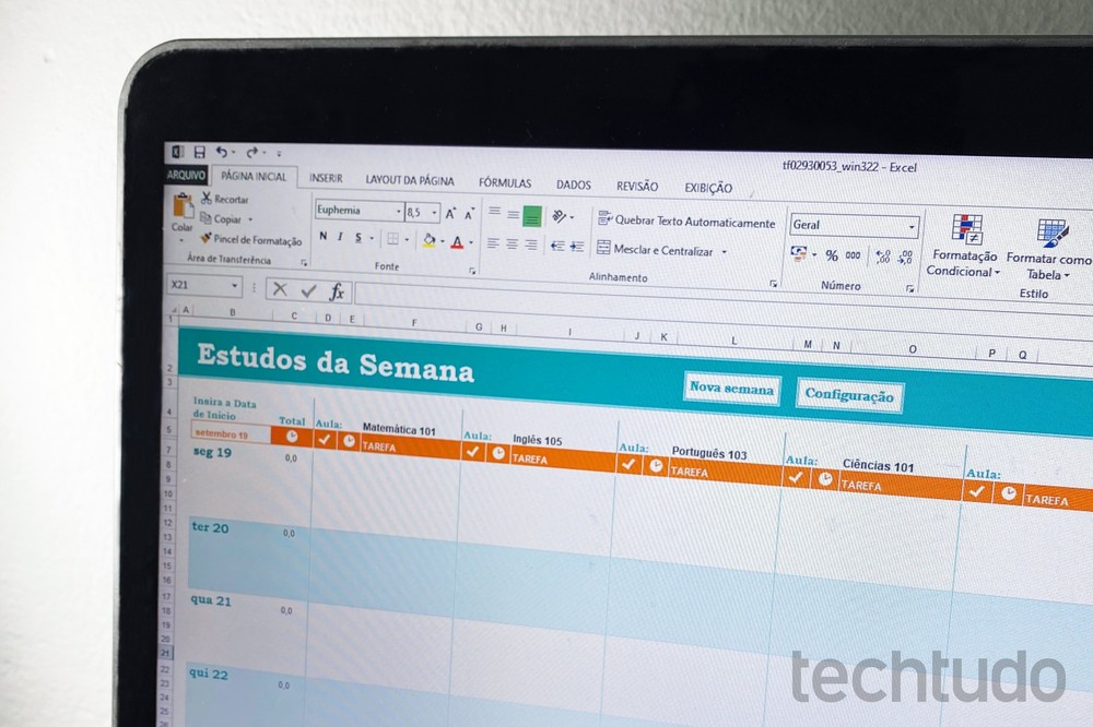 Como montar um cronograma de estudos usando uma planilha do Excel
