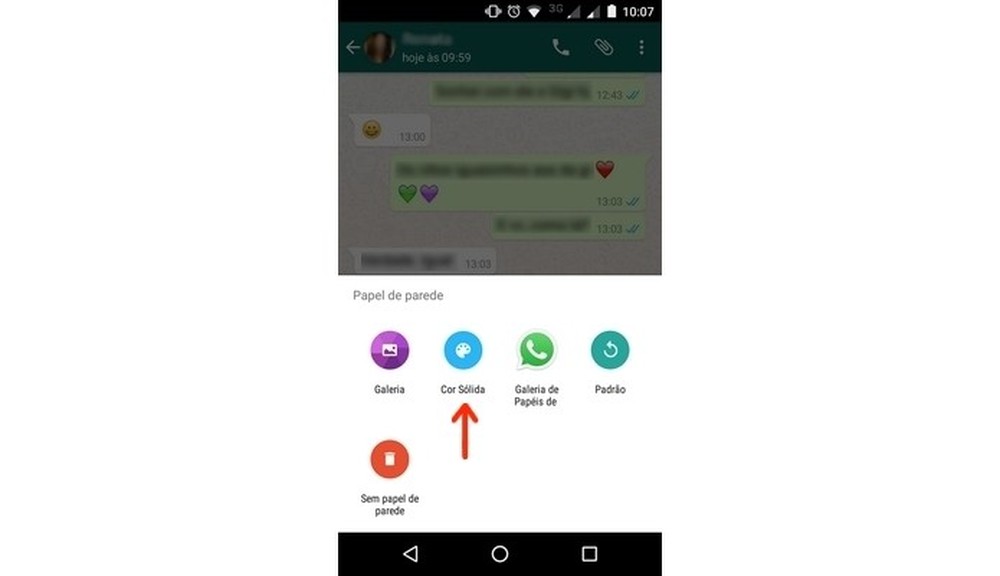Como alterar a cor de fundo do WhatsApp no Android