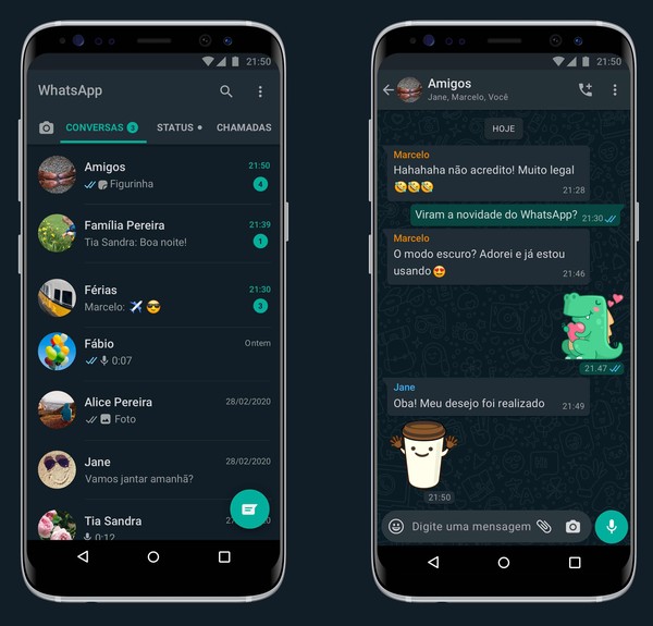 WhatsApp lança modo escuro para Android e iPhone (iOS)