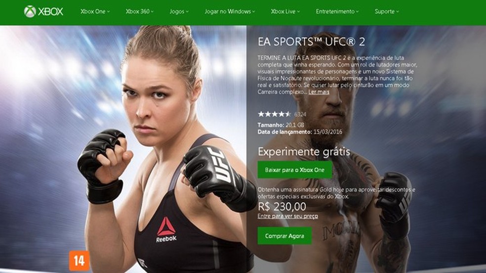 Mídia Física Jogo de Luta Ufc 2 Xbox One Promoção Pt Br - GAMES