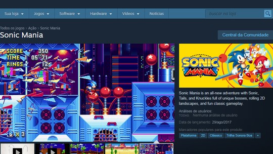 Sonic Mania chega para PC exigindo conexão com internet acidentalmente