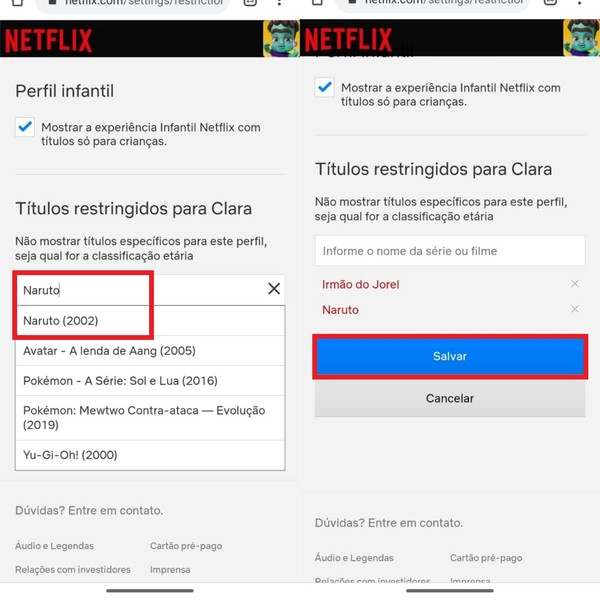 Netflix: defina um controle parental em sua conta no celular - RMTS  Informática