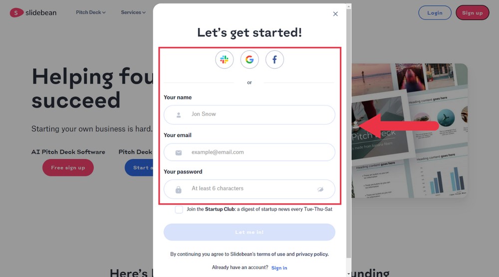 Slidebean como usar site com ia que cria slides
