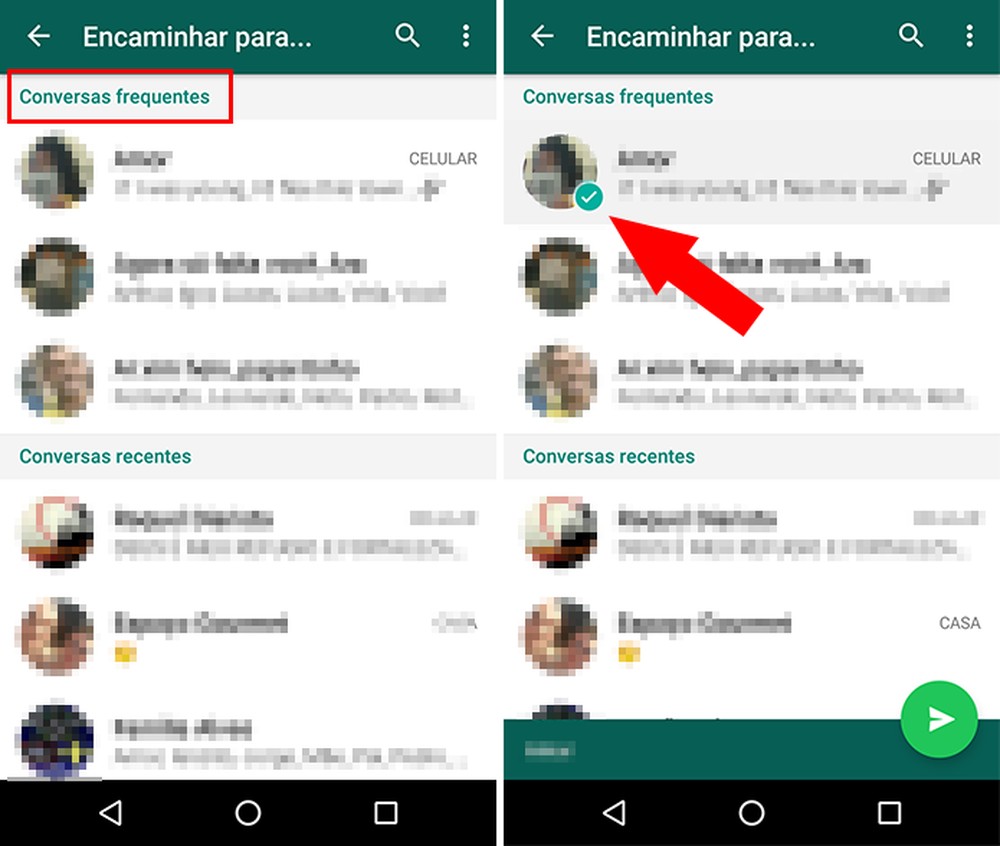 Como encaminhar mensagens para múltiplos contatos no WhatsApp