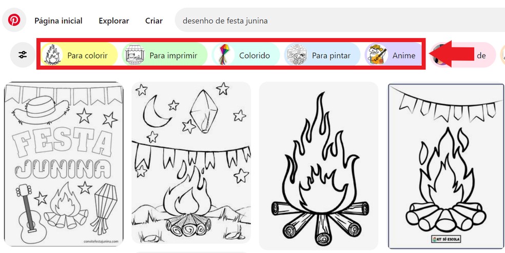 desenho para colorir de festa junina