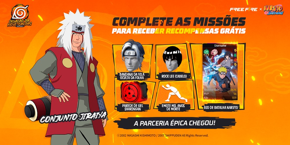 Naruto Shippuden no Free Fire: veja códigos e como conseguir skins