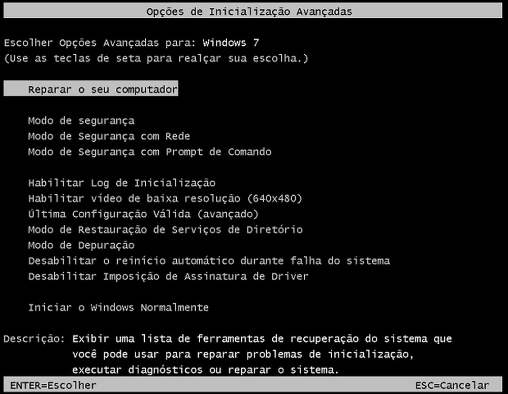 Como resolver o problema de boot do Windows 7