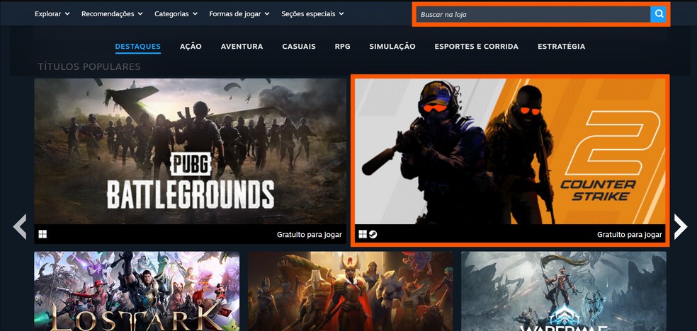 Clique no banner do jogo grátis — Foto: Reprodução/Róbson Martins