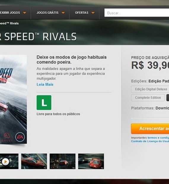 Jogo Need For Speed Rivals + Jogo Street Fighter V - PS4 em
