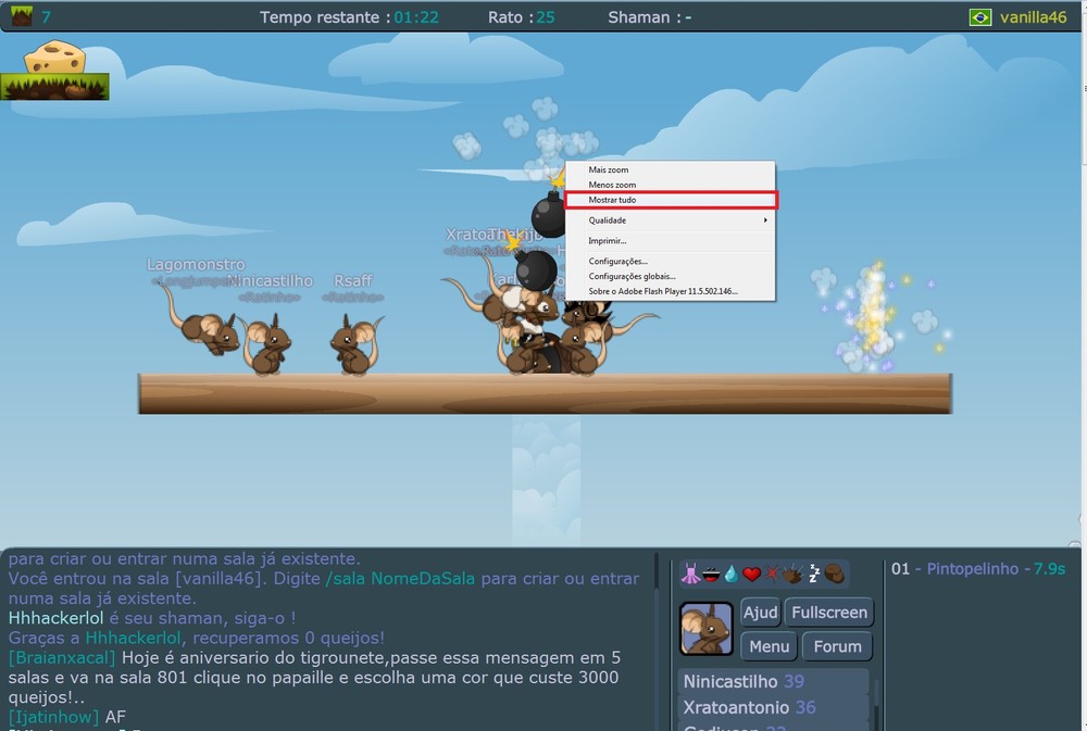 Aprenda a jogar Transformice no modo Fullscreen