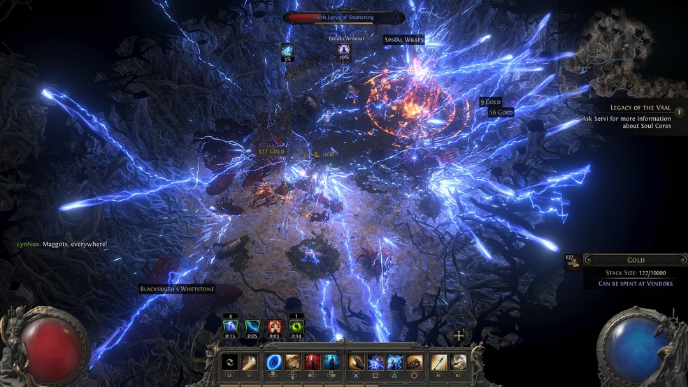Veteranos dos RPGs de ação vão encontrar builds familiares em Path of Exile 2, como o de lança de arremesso de Diablo II — Foto: Daniel Trefilio/TechTudo