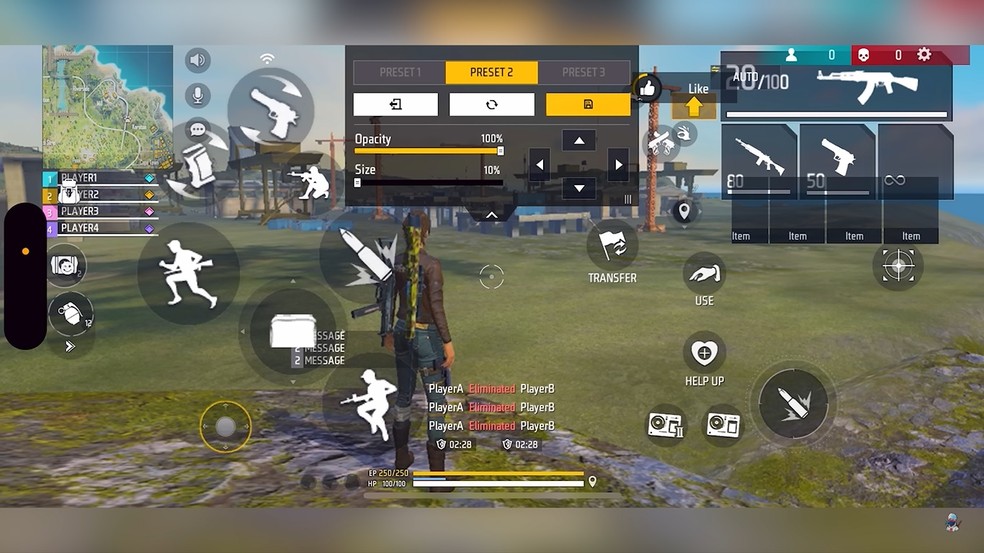 1º HUD de 3 dedos — Foto: Reprodução/4Flag Gamer