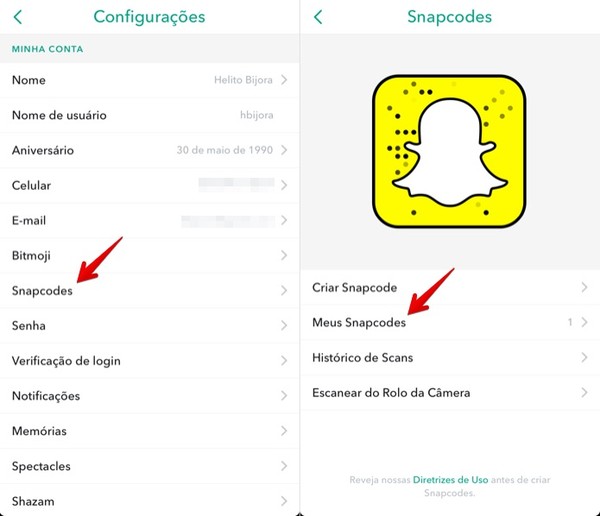 Como escanear, adicionar e compartilhar snapcodes do Snapchat