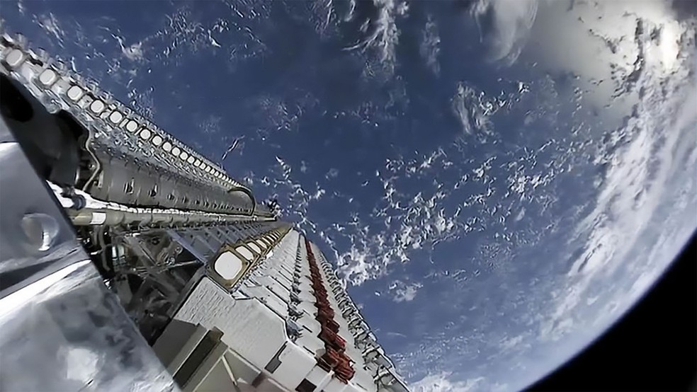 Satélite da Starlink em órbita — Foto: Divulgação/Starlink