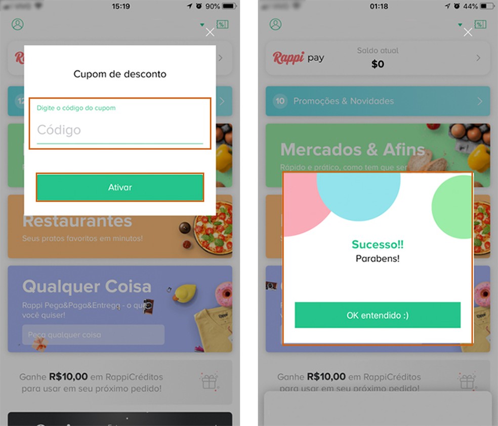 Como adicionar cupons de descontos na Rappi