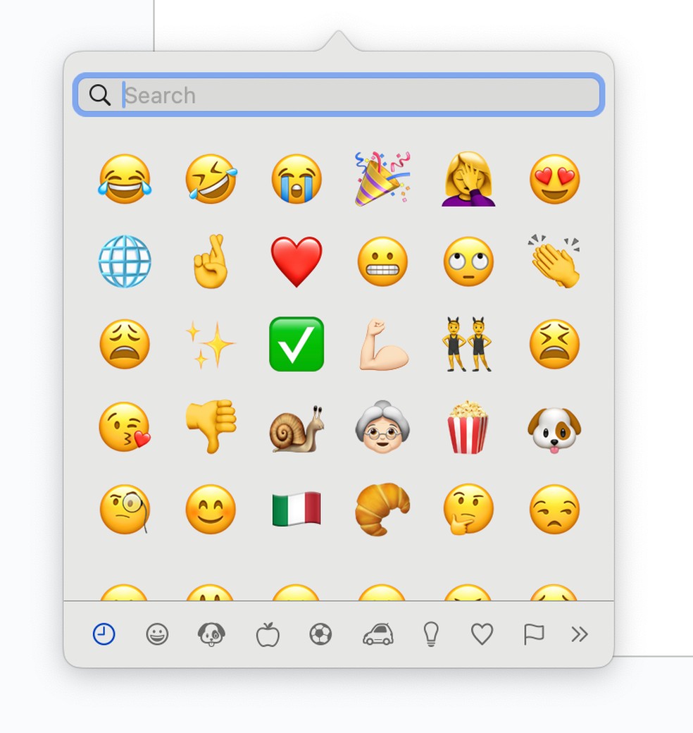 No Macbook, também é possível usar o painel de emoji para digitar "?" — Foto: Divulgação/Zapier