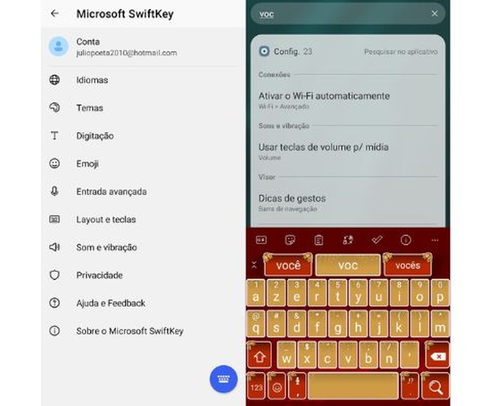 Digitação no teclado de computador - Microsoft Apps