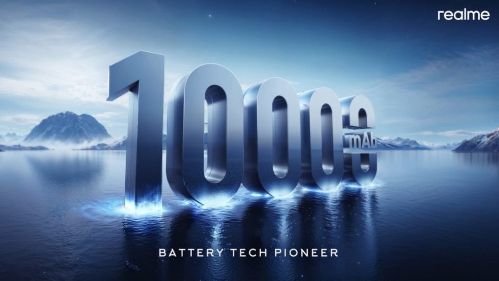 Campanha destaca a bateria de 10.000 mAh do conceito — Foto: Reprodução/realme