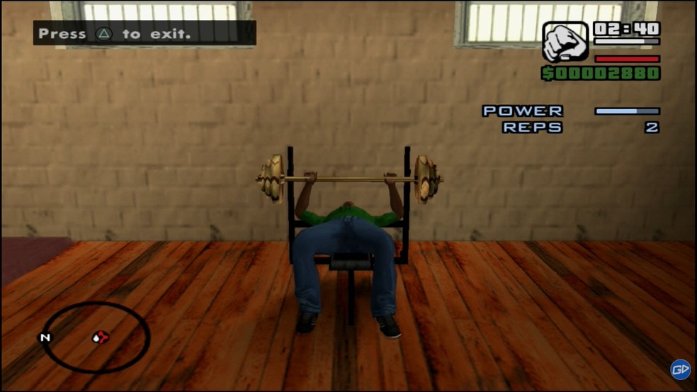 É possível malhar com CJ em Gta: San Andreas — Foto: Reprodução/Gameplayrj