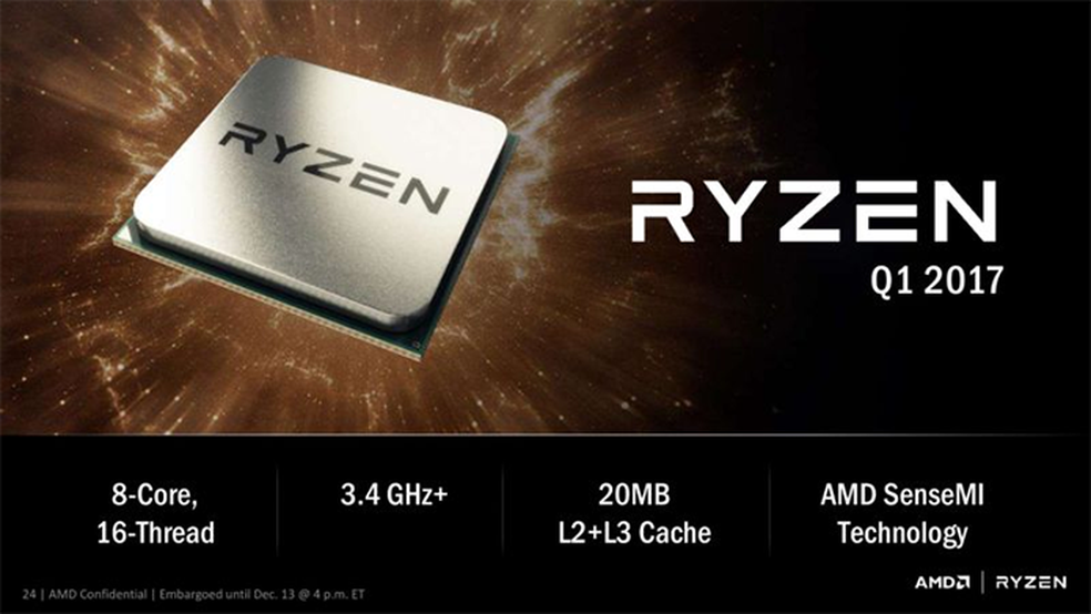 Ryzen deve chegar ao mercado nos primeiros três meses de 2017 (Foto: Divulgação/AMD) — Foto: TechTudo