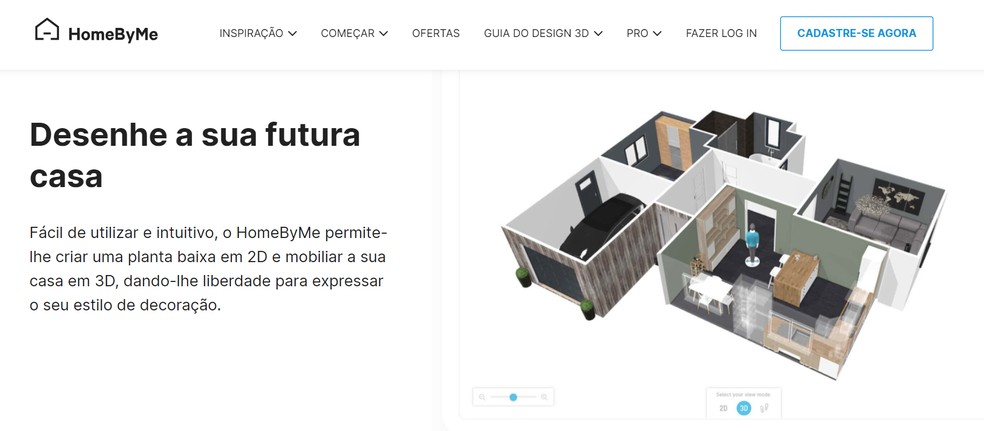 HomeByMe possui plano gratuito ou pago — Foto: Reprodução/Raíssa Delphim