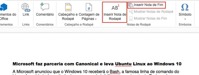 Como inserir nota de rodapé no Word