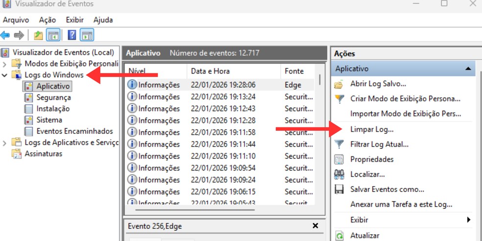 Como limpar logs no Windows? — Foto: Caroline Souza/TechTudo