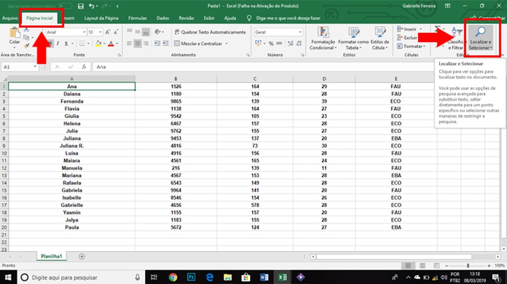 Como excluir linhas em branco no Excel