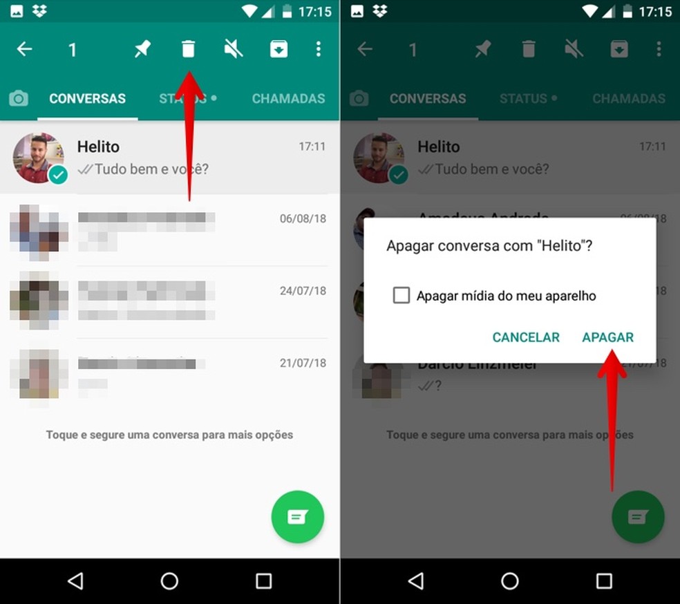 Como apagar conversa do WhatsApp