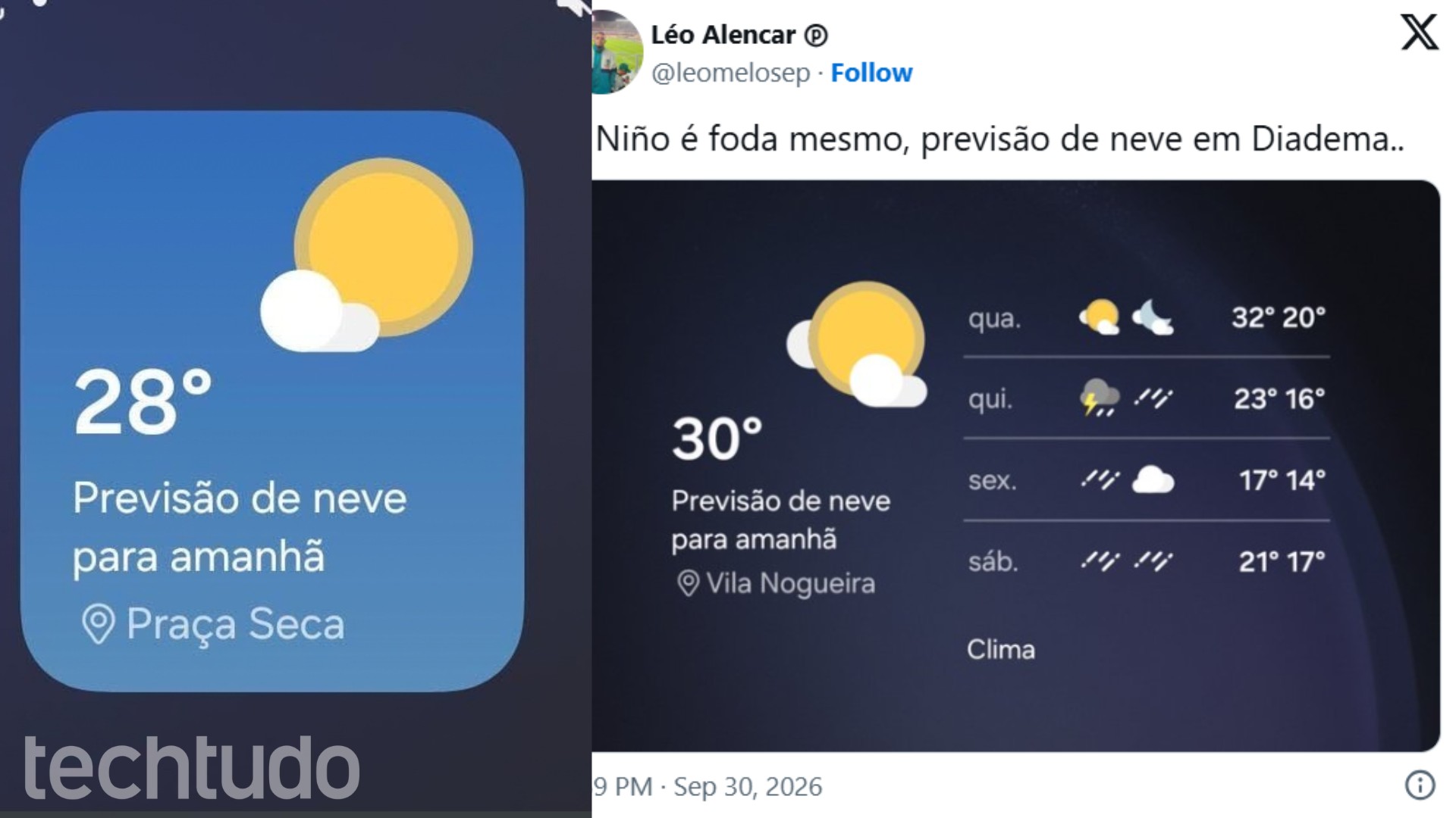 Real ou bug? Previsão de neve em RJ e SP aparecem em celulares Android
