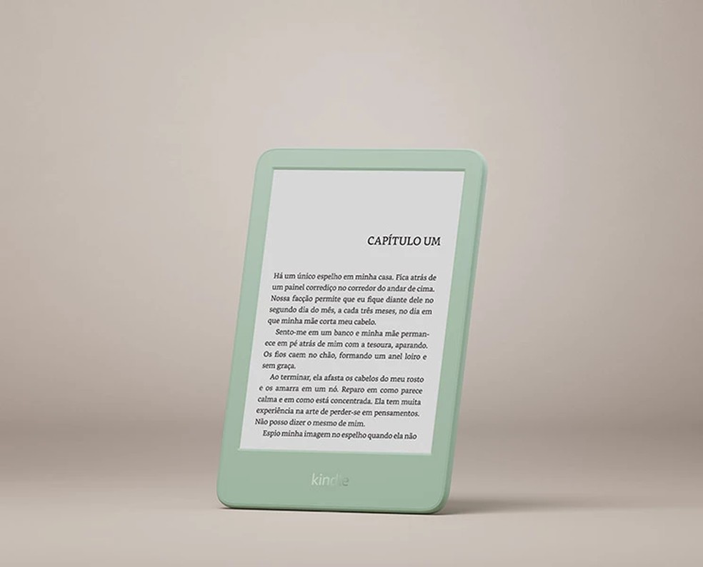 Kindle básico na cor Verde Matcha — Foto: Divulgação/Amazon