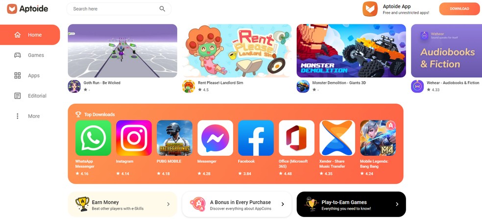  Reprodução/Aptoide