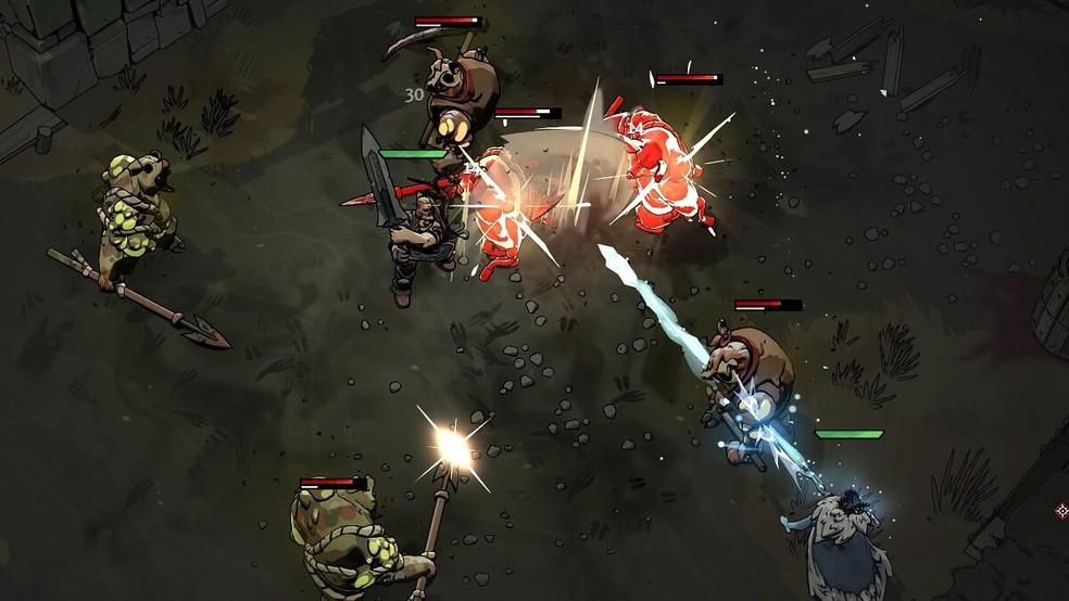 Ravenswatch é um jogo roguelike com versões sombrias de personagens de fábulas criado pelos mesmos desenvolvedores de Curse of the Dead Gods — Foto: Reprodução/Steam