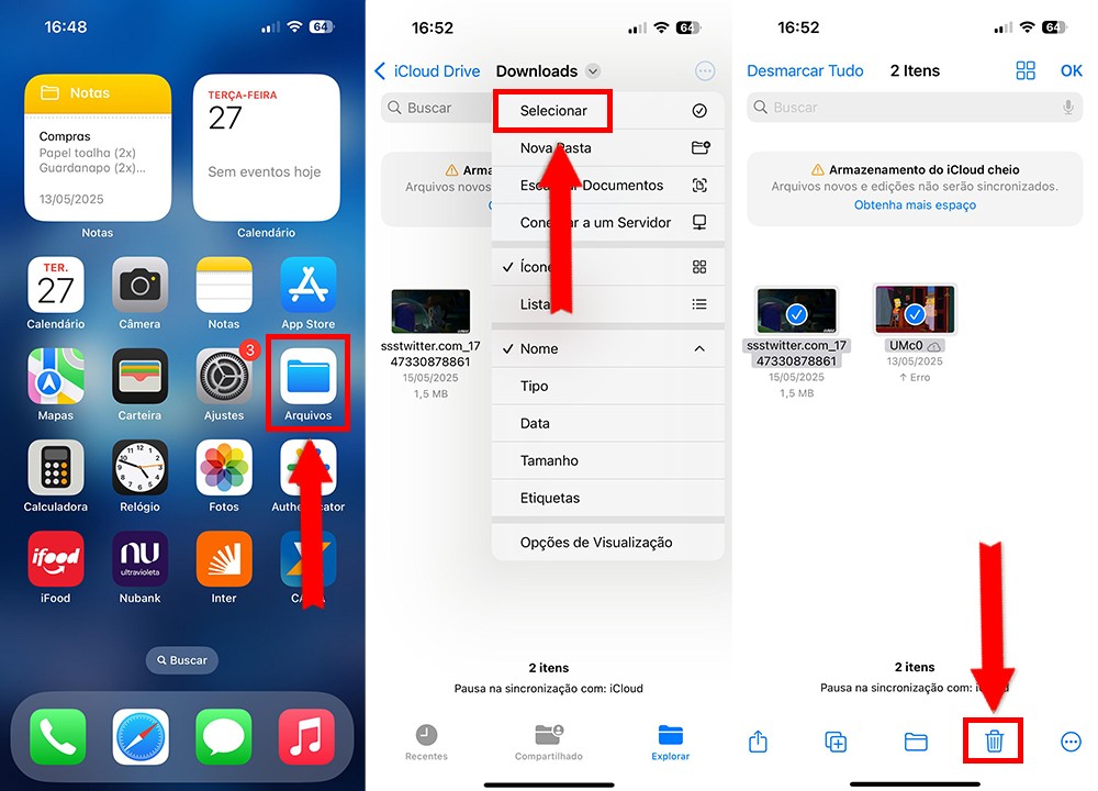 Como limpar a lixeira do celular (Android e iPhone)