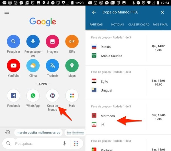 Como acompanhar jogos da Copa do Mundo no Google e no Android – Tecnoblog