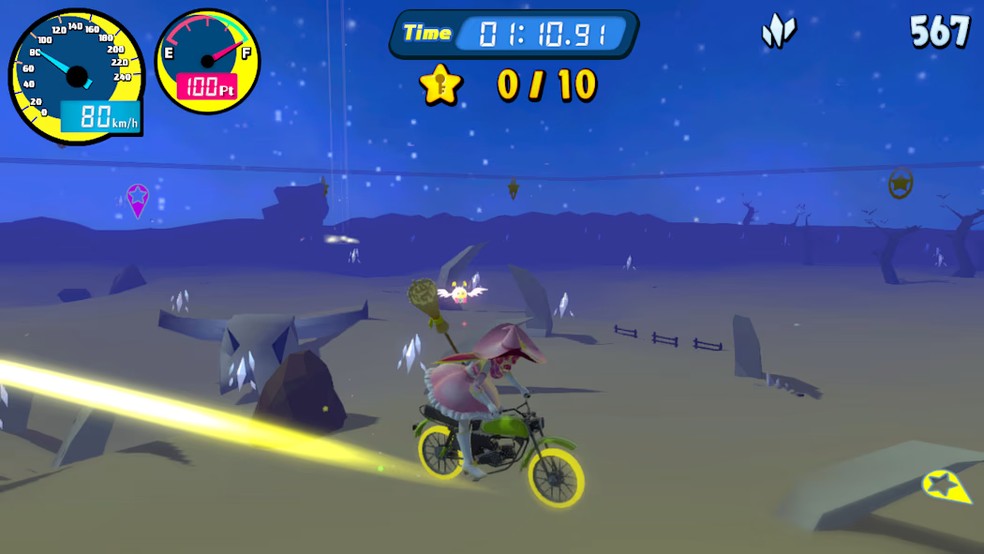Vroom in the night sky chegou na primeira coleção de jogos indie para a plataforma — Foto: Divulgação/Nintendo