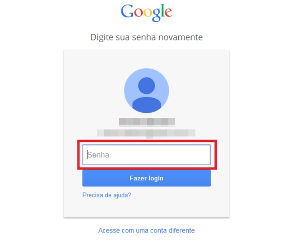 Confirmação de identidade da sua conta no Google (Foto: Reprodução/Lívia Dâmaso) — Foto: TechTudo