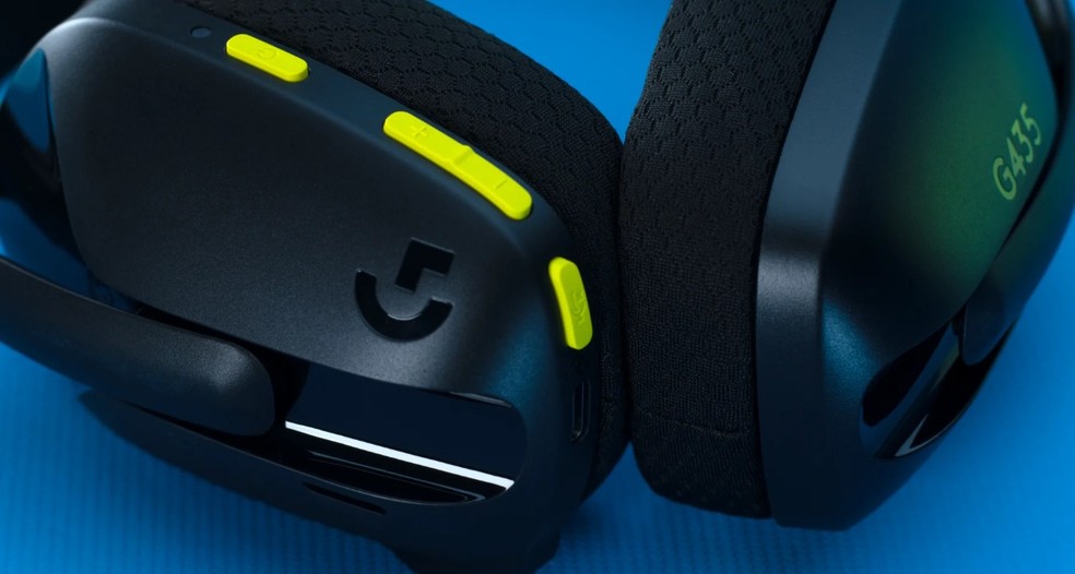 Logitech-G435 Lightspeed Bluetooth Wireless Gaming Headset, Surround Sound  Headphone, Over-Ear para PC, jogos portáteis