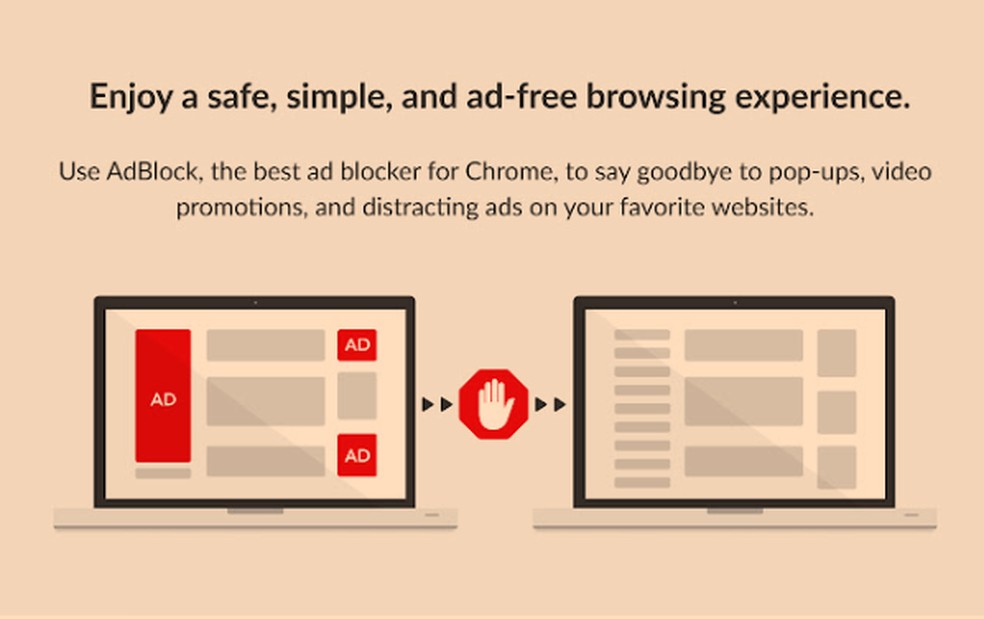 Ferramenta permite o bloqueio de anúncios durante a navegação na internet  — Foto: Reprodução/Google Chrome