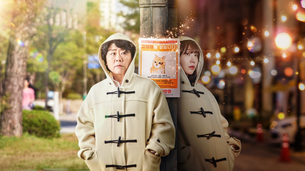 No dorama Miss Night and Day, Mi Jin vive entre duas gerações, passando de 20 para 50 anos — Foto: Reprodução/Netflix
