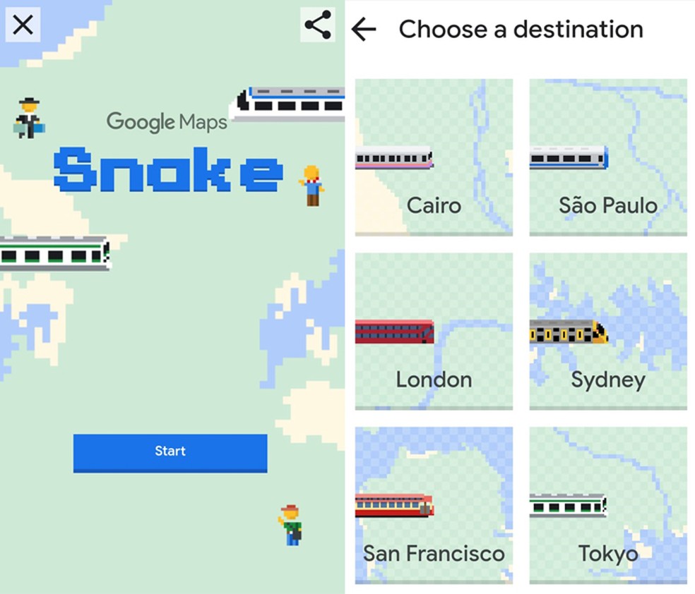 Snake: Google comemora 1º de abril com jogo da Cobrinha no Maps