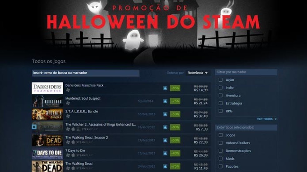 Steam começa promoção histórica com descontos de até 90%