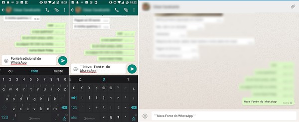 WhatsApp tem fonte exclusiva chamada FixedSys  — Foto: Reprodução/Elson de Souza