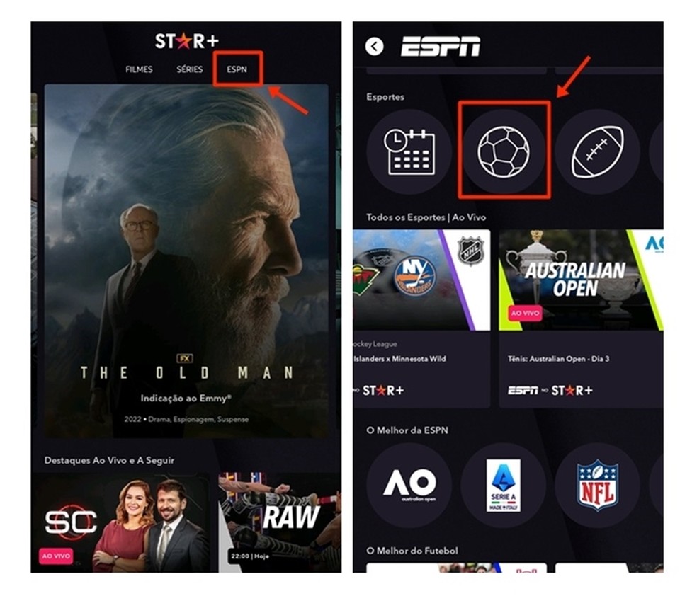 Atlético de Madrid x Real Madrid hoje: assinantes do Star+ acompanham a transmissão ao vivo e online das oitavas de final da Copa do Rei pelo celular — Foto: Reprodução/Gabriela Andrade
