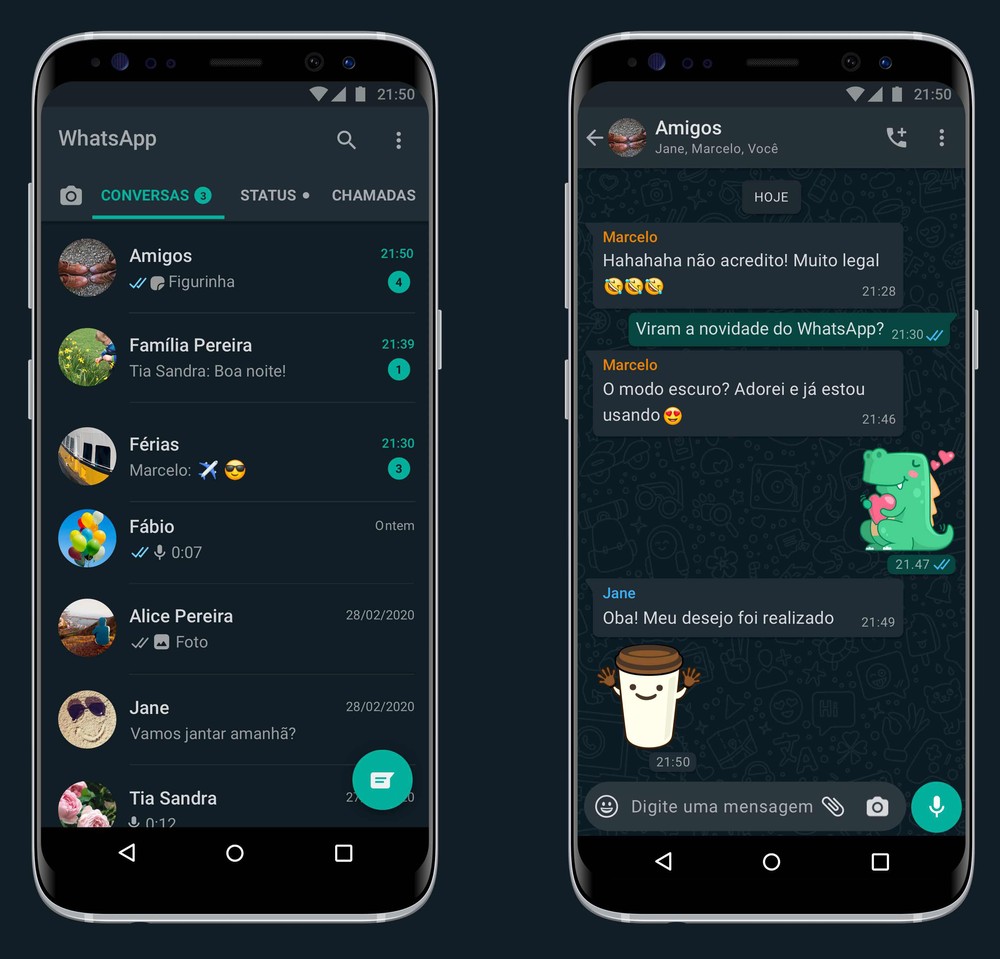 Como ativar o modo noturno (escuro) no WhatsApp — Android e iPhone