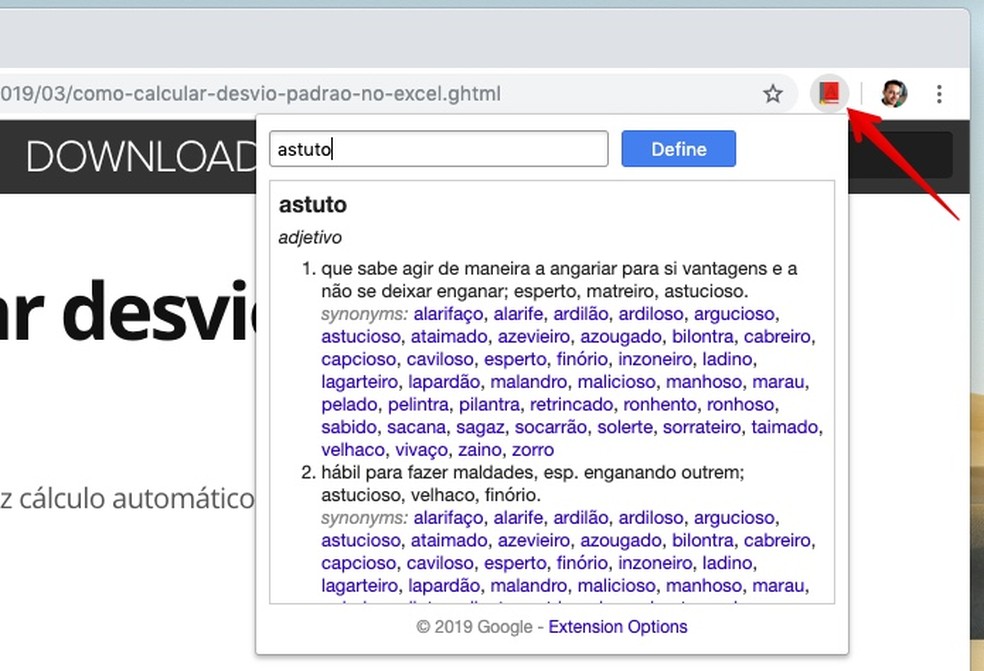 Dicionário online: plugin do Google mostra significados das palavras