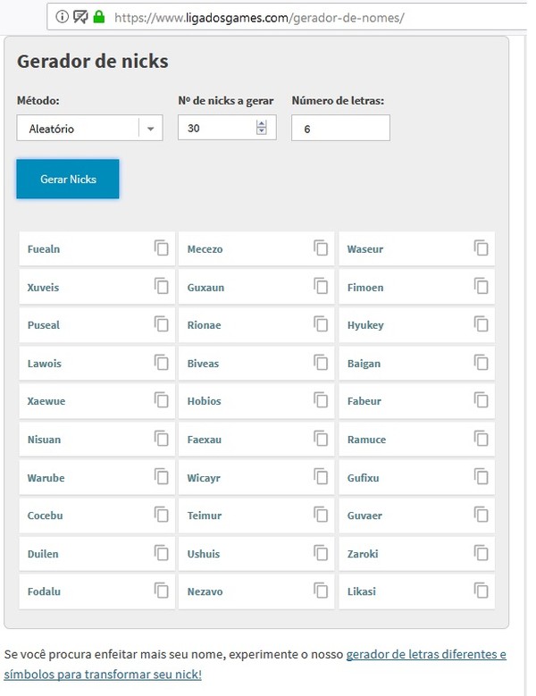 Cinco geradores de nicks para Fortnite, Free Fire, PUBG e jogos online