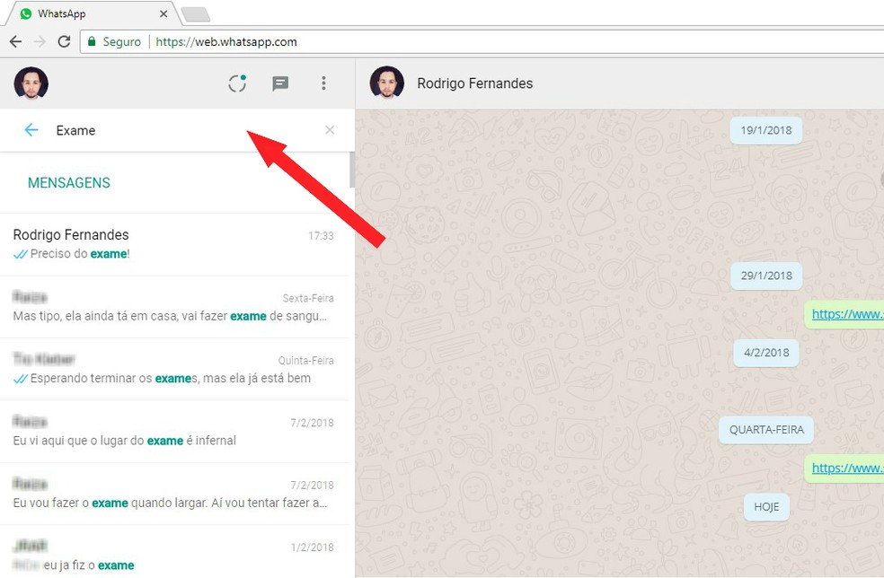 Como encontrar conversas antigas no WhatsApp Web