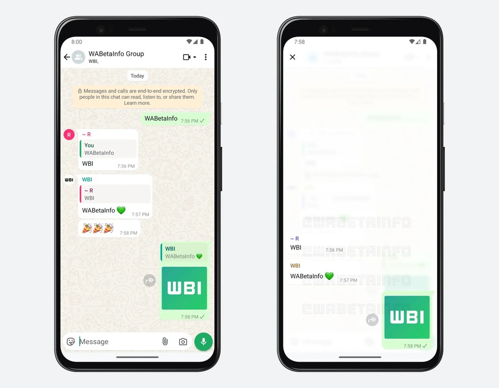 Recurso de conversas em tópicos (threads) no WhatsApp — Foto: Divulgação/WABetaInfo